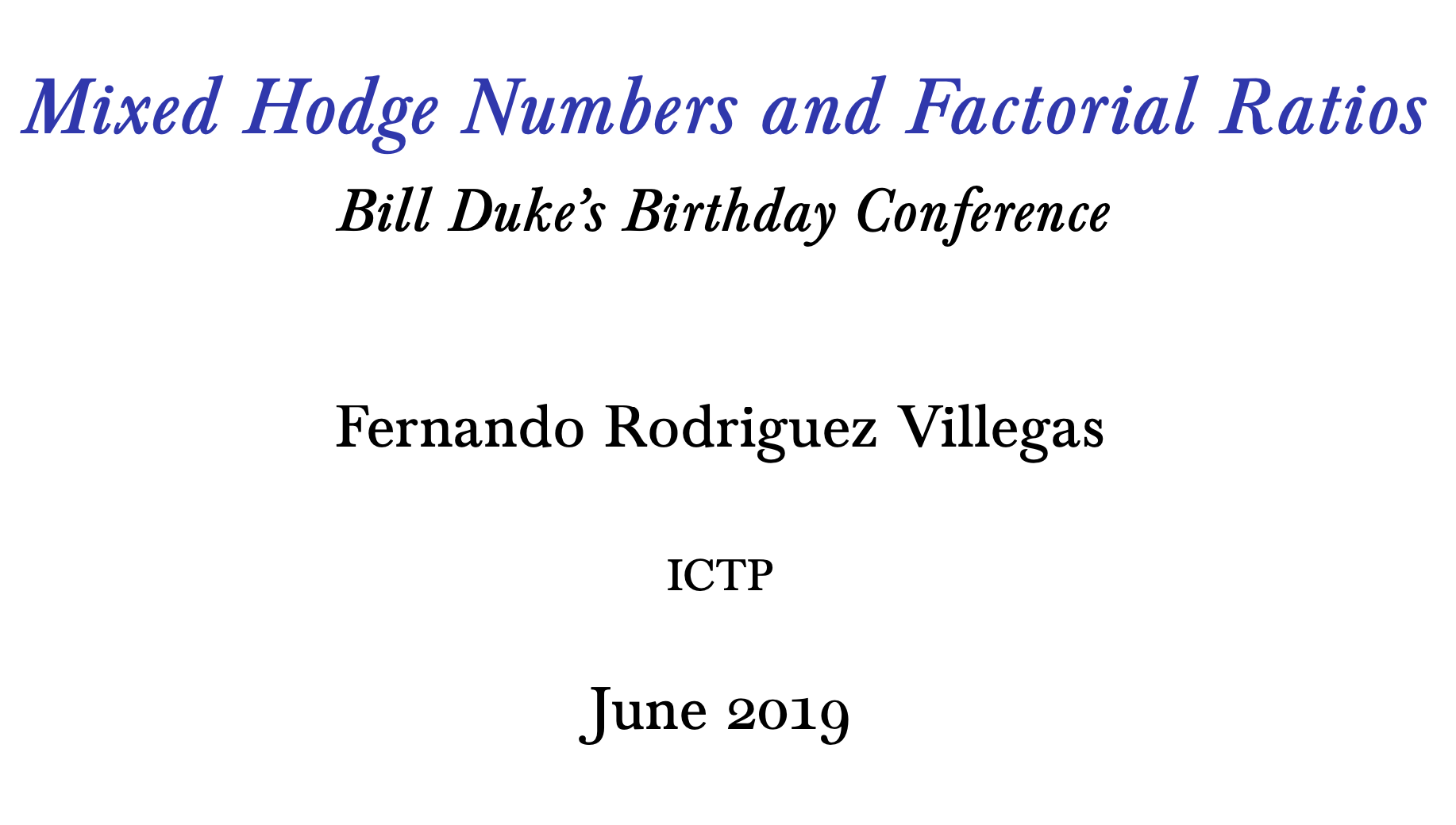 image from Mixed Hodge Numbers and Factorial Ratios